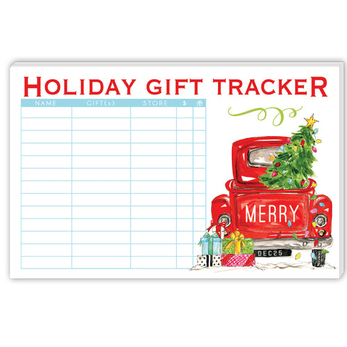 Holiday Gift Tracker Vintage Christmas Large Notepad