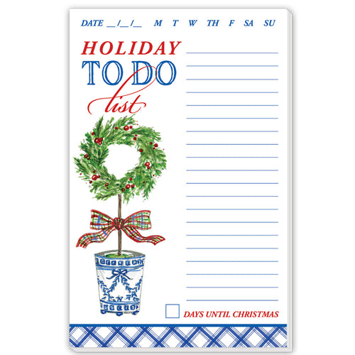 Holiday To Do List Topiary Wreath Large Notepad