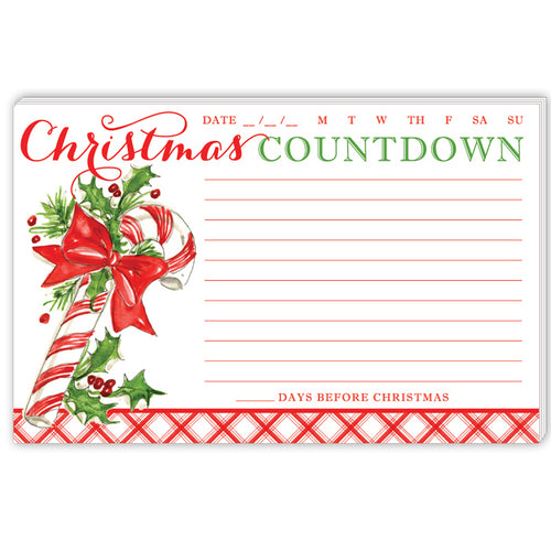 Christmas Countdown Candy Cane Large Notepad