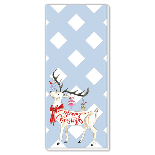 White Reindeer Vintage Christmas Skinny Notepad