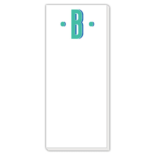 Color Block Monogram B Skinny Notepad