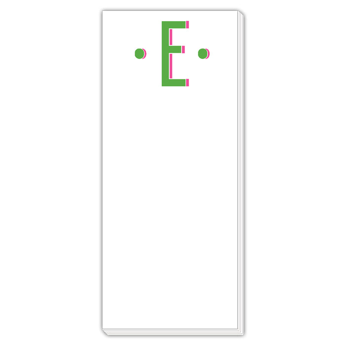 Color Block Monogram E Skinny Notepad