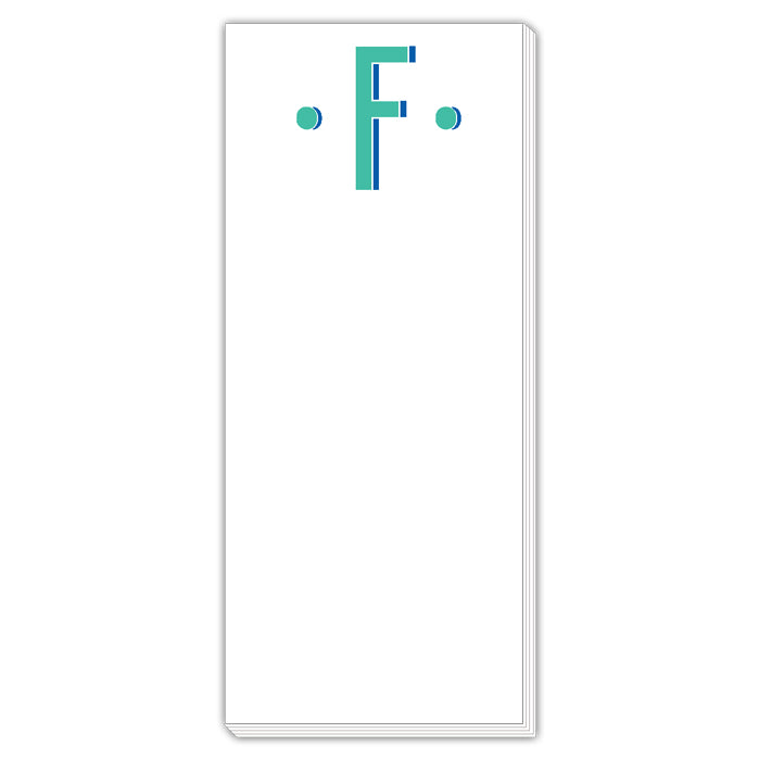 Color Block Monogram F Skinny Notepad