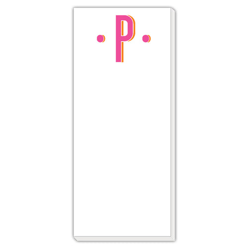 Color Block Monogram P Skinny Notepad