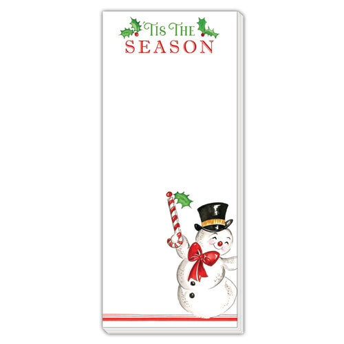 Tis The Season Snowman Skinny Notepad
