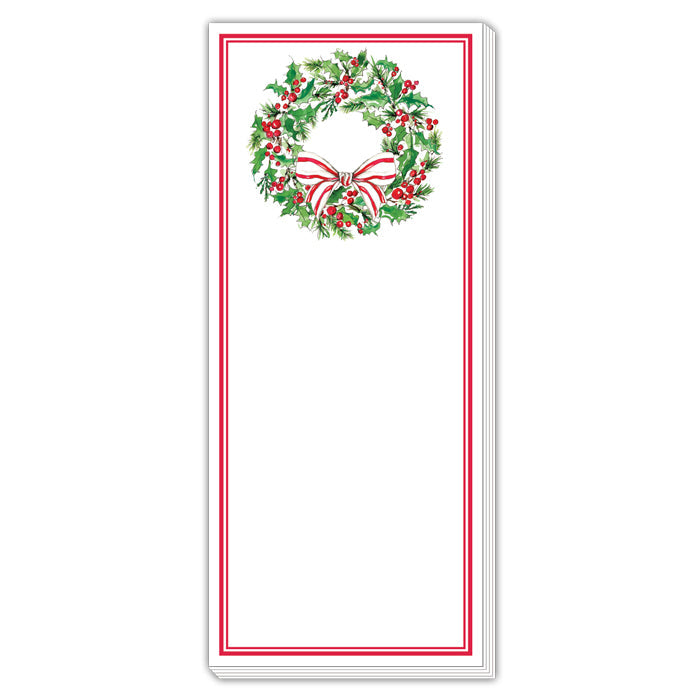 Holly Wreath with Bow Skinny Pad