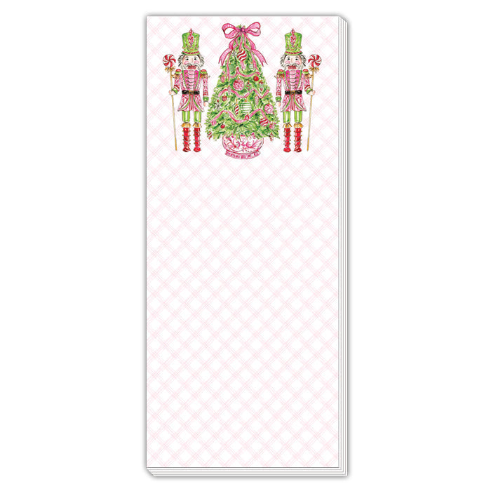 Pink Peppermint Nutcrackers Skinny Notepad