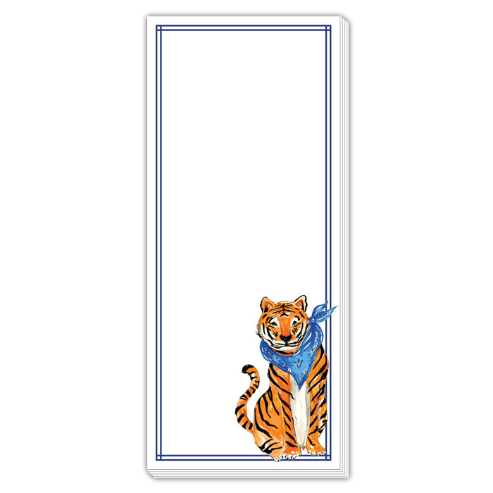 Orange & Blue Tiger Skinny Notepad