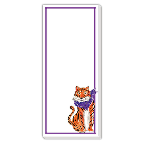Orange & Purple Tiger Skinny Notepad