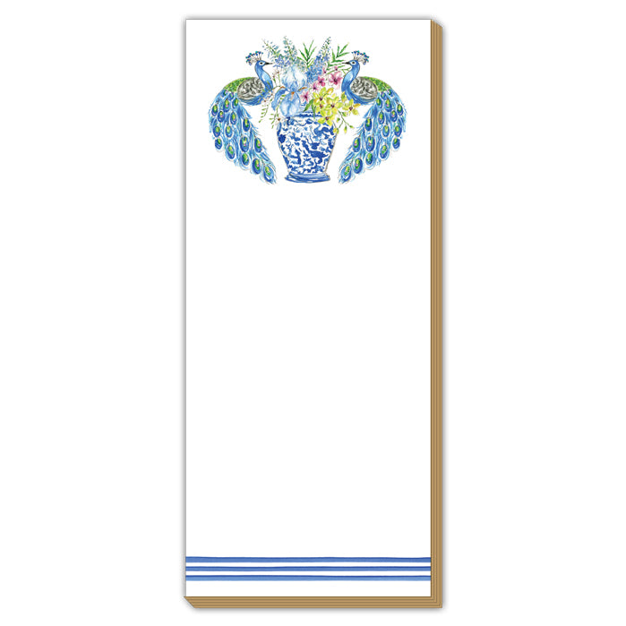 Peacock Floral Vase Luxe Skinny Pad