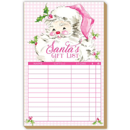 Santa's Gift List Pink Santa Luxe Large Pad