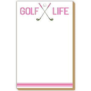 Pink Golf Life Large Notepad
