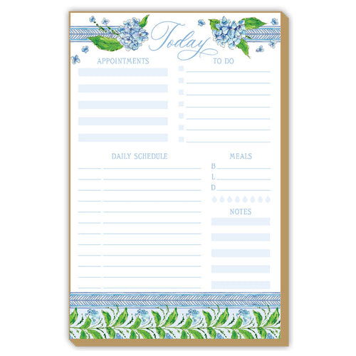 Daily Planner Blue Hydrangea Luxe Large Pad