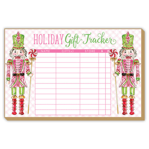 Pink Peppermint Nutcrackers Luxe Large Notepad