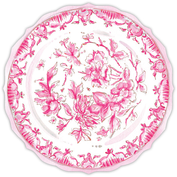 Pink Chinoiserie Plate Posh Die-Cut Placemats