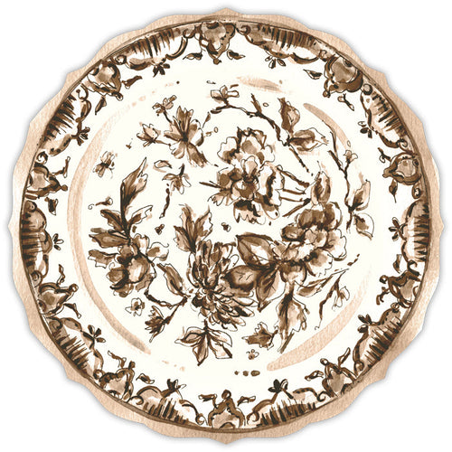 Brown Chinoiserie Plate Posh Die-Cut Placemats