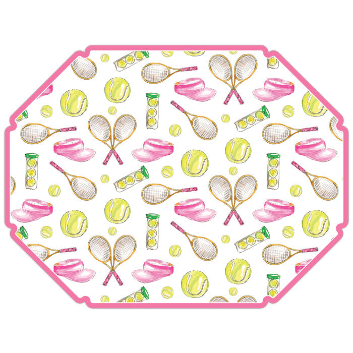 Tennis Icons Pattern Posh Die-Cut Placemats