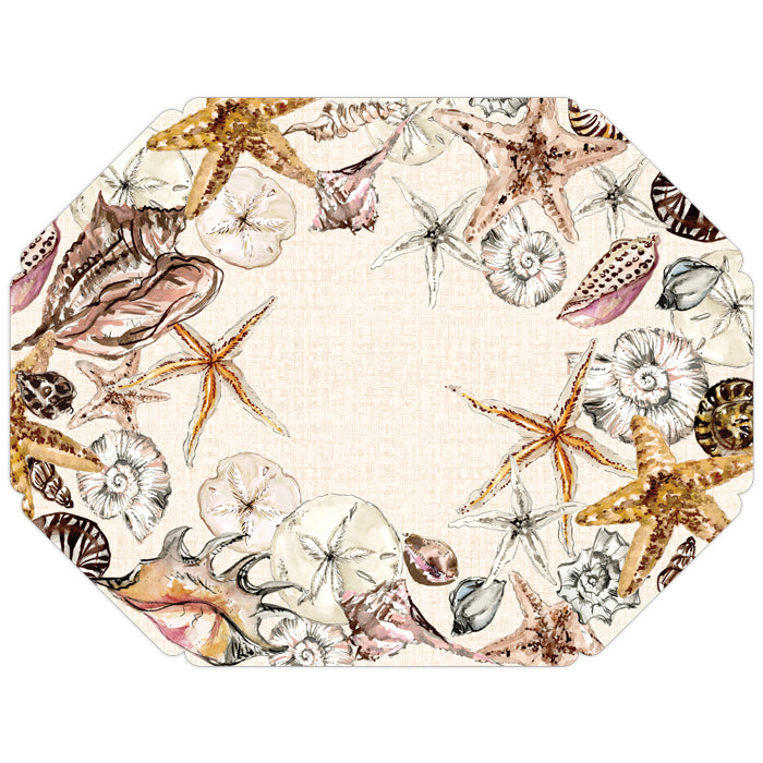 Coastal Seashells Posh Die-Cut Placemats