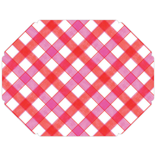 Pink & Red Buffalo Check Posh Die-Cut Placemat