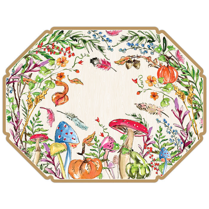 Woodland Mushrooms Posh Die-Cut Placemats