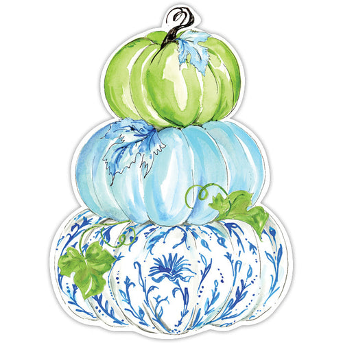 Blue Chinoiserie Pumpkin Tower Posh Die-Cut Placemats