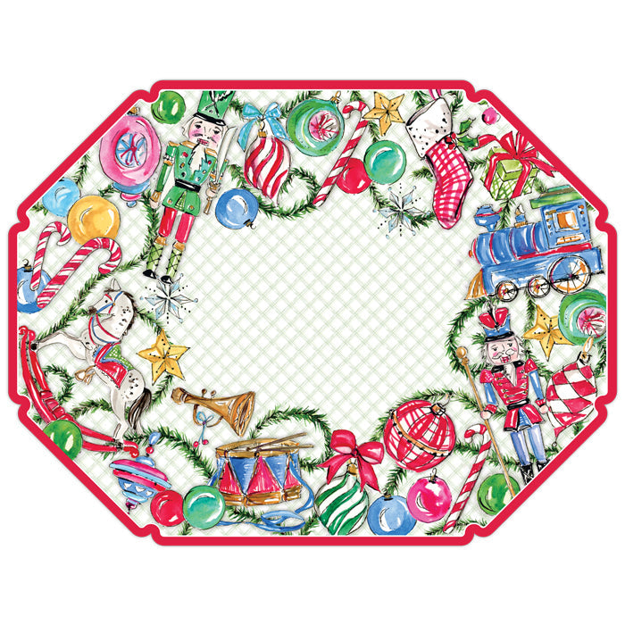 Traditional Christmas Toys Posh Die-Cut Placemat