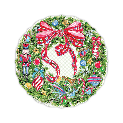 Traditional Christmas Toys Wreath Posh Die-Cut Placemat