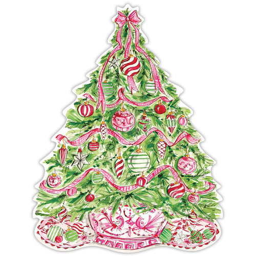 Pink Christmas Tree Posh Die-Cut Placemat