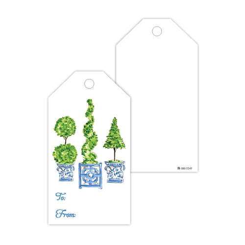 Handpainted Topiary Trio 1 Gift Tags