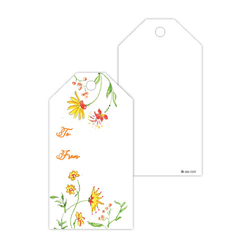Mixed Floral Yellow Gift Tags