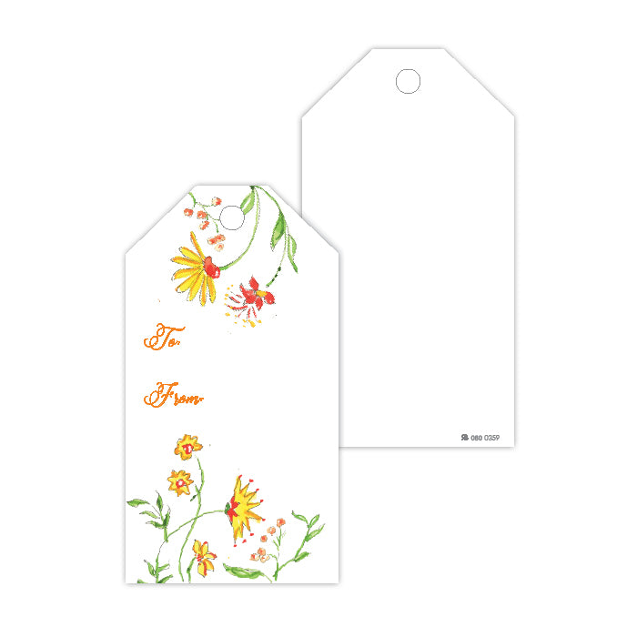 Mixed Floral Yellow Gift Tags