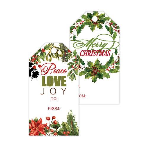 Merry Christmas Peace Love Joy Gift Tags