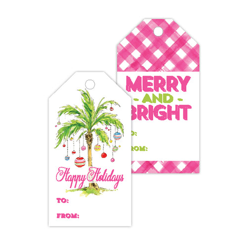 Merry and Bright Happy Holidays Gift Tags