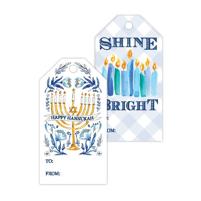 Shine Bright Happy Hannukah Gift Tags