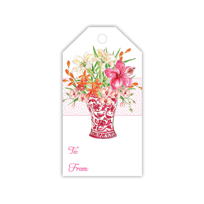 Floral Pink Vase Gift Tags