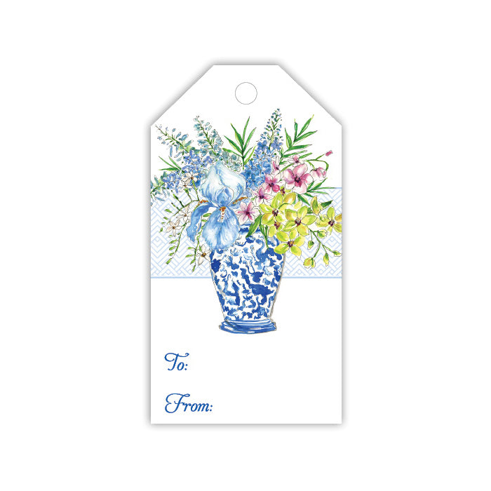 Floral Blue Vase Gift Tags
