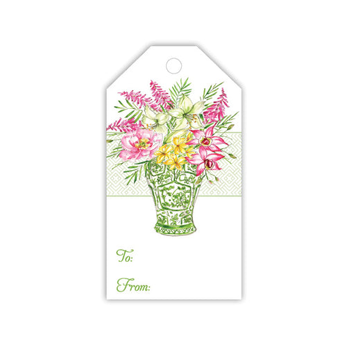 Floral Green Vase Gift Tags