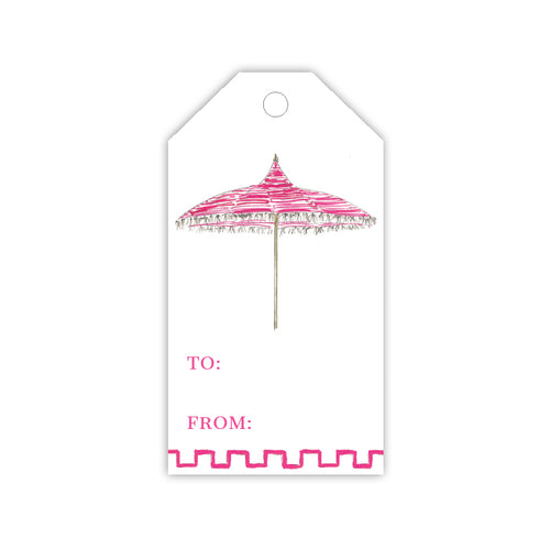 Pink Umbrella Gift Tags