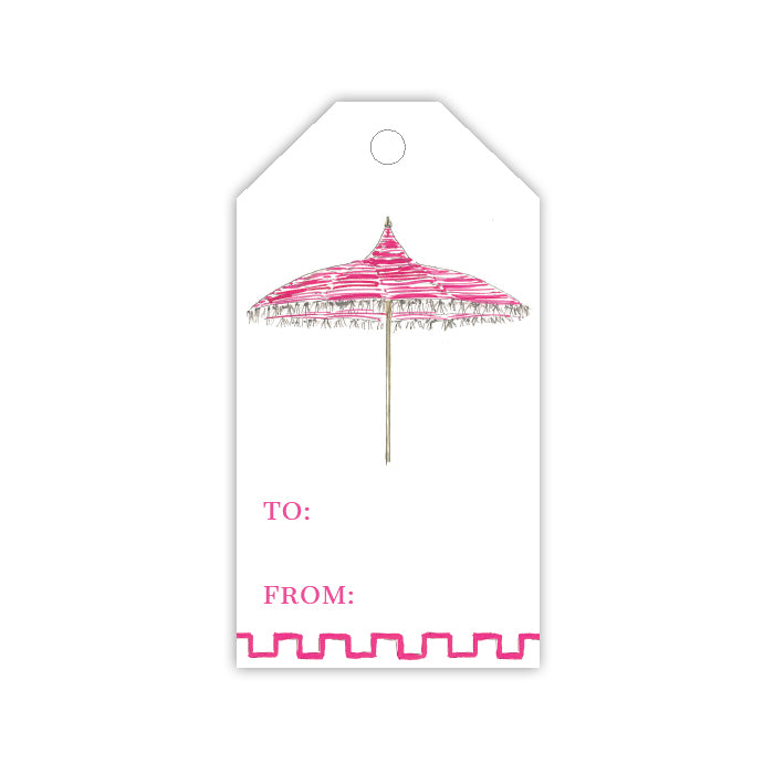 Pink Umbrella Gift Tags