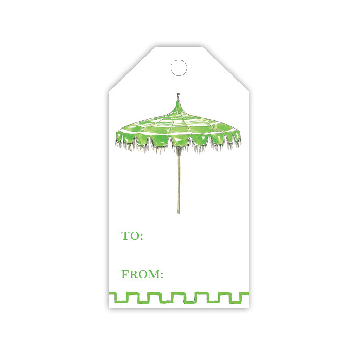 Green Umbrella Gift Tags