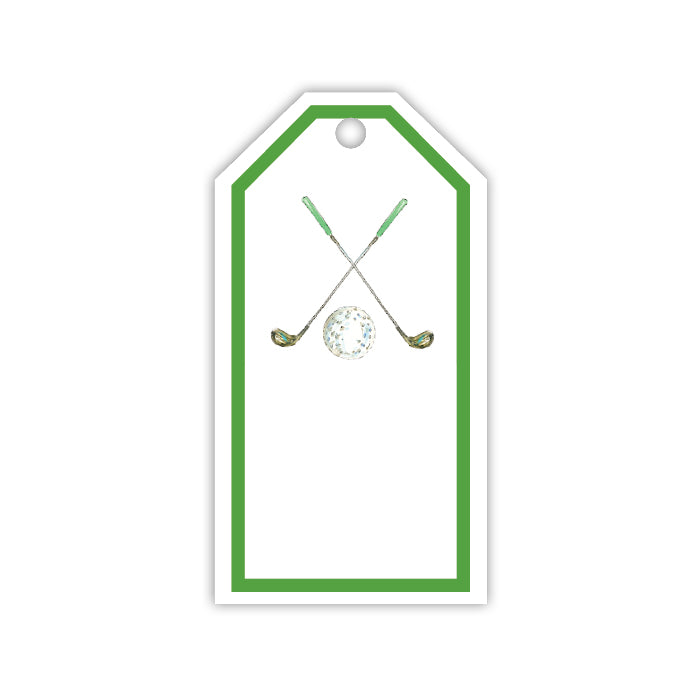 Crossed Golf Clubs Gift Tag