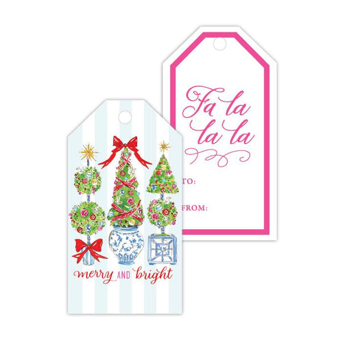 Merry and Bright Holiday Topiary Trio/Fa La La La Gift Tags