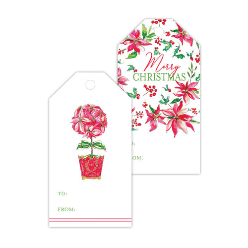 Holiday Poinsettias Gift Tags