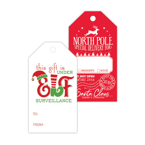 This Gift Under Elf Surveillance & North Pole Special Delivery Gift Tags