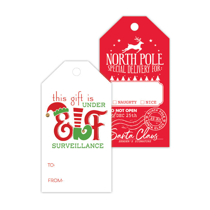 This Gift Under Elf Surveillance & North Pole Special Delivery Gift Tags