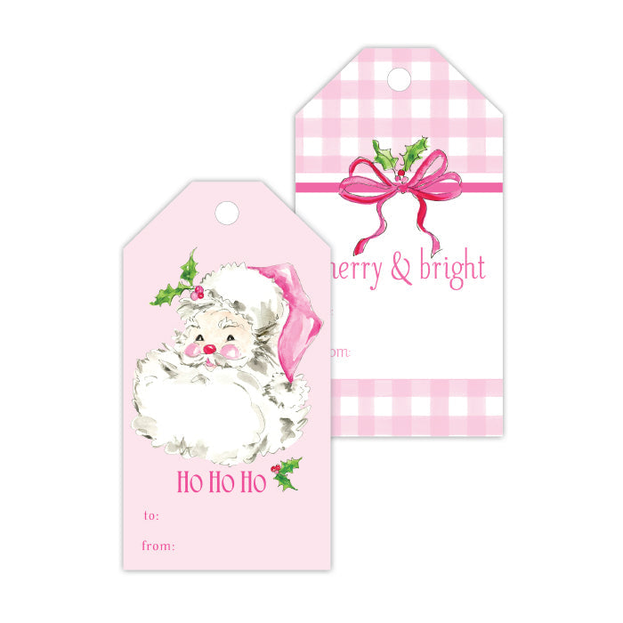 Pink Santa Gift Tags