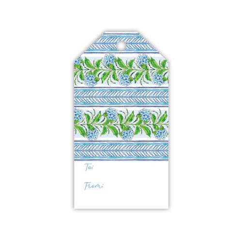 Blue Hydrangea Stripe Gift Tags