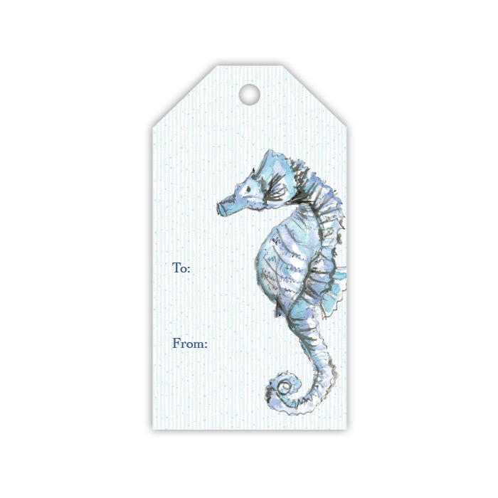 Coastal Blue Seahorse Gift Tags