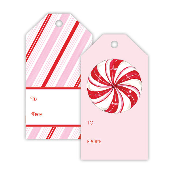 Christmas Peppermint Candy Mini Gift Toppersset of 6 With 6 Gift Tags 