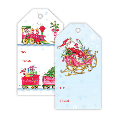 Santa Sleigh & Train Gift Tags